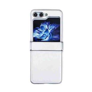 For Samsung Galaxy Z Flip5 Metallic Painting Leather Texture Phone Case(White)