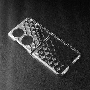 For Huawei P50 Pocket Transparent Diamond Texture PC Phone Case