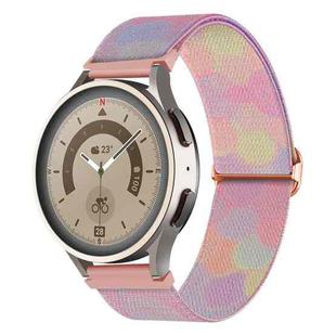 For Coros Pace 2 / Coros Apex 42mm 20mm Painted Colorful Nylon Woven Buckle Watch Band(Symphony Bubbles)
