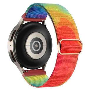 For Coros Pace 2 / Coros Apex 42mm 20mm Painted Colorful Nylon Woven Buckle Watch Band(Liquid Colorful)