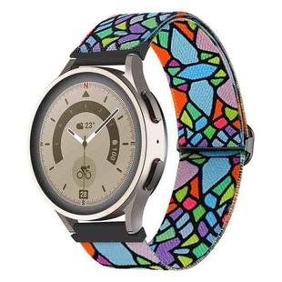 For Coros Apex Pro / Apex 46mm 22mm Painted Colorful Nylon Woven Buckle Watch Band(Geometric Rainbow)