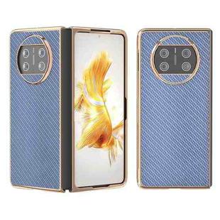 For Huawei Mate X3 Electroplating Carbon Fiber Texture Protective Phone Case(Light Blue)