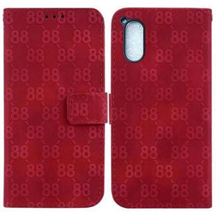 For Sony Xperia 1 V Double 8-shaped Embossed Leather Phone Case(Red)