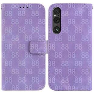 For Sony Xperia 10 V Double 8-shaped Embossed Leather Phone Case(Purple)