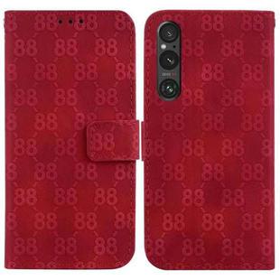 For Sony Xperia 10 V Double 8-shaped Embossed Leather Phone Case(Red)