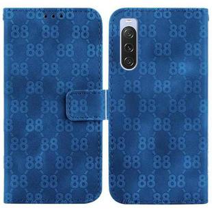 For Sony Xperia 1 IV Double 8-shaped Embossed Leather Phone Case(Blue)