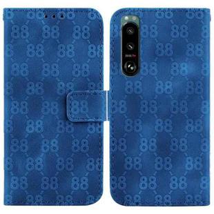 For Sony Xperia 10 III Double 8-shaped Embossed Leather Phone Case(Blue)