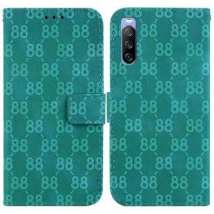 For Sony Xperia 1 III Double 8-shaped Embossed Leather Phone Case(Green)