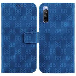 For Sony Xperia 1 III Double 8-shaped Embossed Leather Phone Case(Blue)
