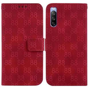 For Sony Xperia 1 III Double 8-shaped Embossed Leather Phone Case(Red)