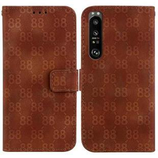 For Sony Xperia 1 III Double 8-shaped Embossed Leather Phone Case(Brown)