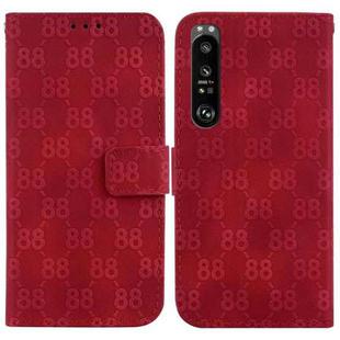 For Sony Xperia 1 III Double 8-shaped Embossed Leather Phone Case(Red)