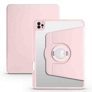 For iPad Pro 11 2022 / Air 10.9 2022 Acrylic 360 Rotation Detachable Leather Tablet Case(Sand Pink)