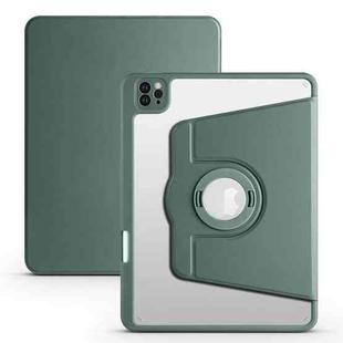 For iPad Pro 11 2022 / Air 10.9 2022 Acrylic 360 Rotation Detachable Leather Tablet Case(Deep Green)