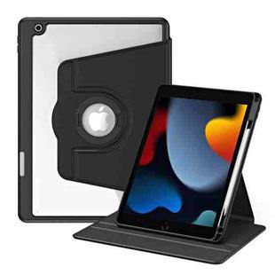 For iPad Pro 10.2 2021/2020/2019 Acrylic 360 Rotation Detachable Leather Tablet Case(Black)