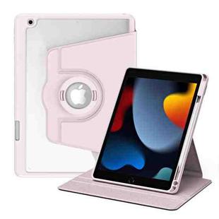For iPad Pro 10.2 2021 2020 2019 Acrylic 360 Rotation Detachable Leather Tablet Case(Sand Pink)