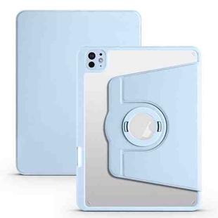 For iPad Pro 11 2024 Acrylic 360 Rotation Detachable Leather Tablet Case(Ice Blue)