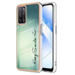 For OPPO A55 5G / A53s 5G / A54 4G Electroplating Marble Dual-side IMD Phone Case(Smile)