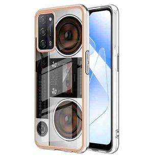 For OPPO A55 5G / A53s 5G / A54 4G Electroplating Marble Dual-side IMD Phone Case(Retro Radio)
