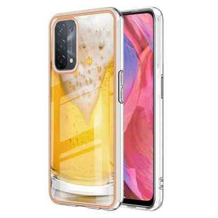 For OPPO A74 / A93 5G / A54 5G / A93s 5G Electroplating Marble Dual-side IMD Phone Case(Draft Beer)