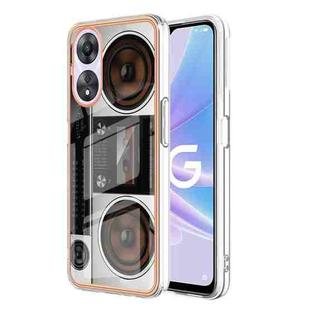For OPPO A78 / A58 Electroplating Marble Dual-side IMD Phone Case(Retro Radio)