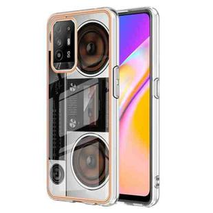 For OPPO A94 5G / A95 5G Electroplating Marble Dual-side IMD Phone Case(Retro Radio)