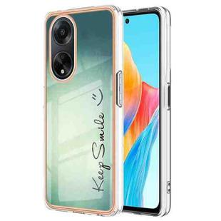 For OPPO A98 Electroplating Marble Dual-side IMD Phone Case(Smile)