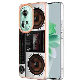 For OPPO Reno11 5G Global Electroplating Marble Dual-side IMD Phone Case(Retro Radio)