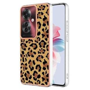 For OPPO Reno11 F 5G Global Electroplating Marble Dual-side IMD Phone Case(Leopard Print)