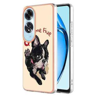 For OPPO A60 4G Electroplating Marble Dual-side IMD Phone Case(Lucky Dog)