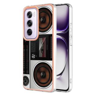 For OPPO Reno12 Pro Global Electroplating Marble Dual-side IMD Phone Case(Retro Radio)