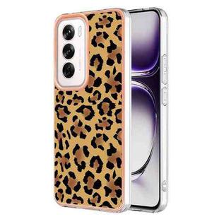 For OPPO Reno12 Global Electroplating Marble Dual-side IMD Phone Case(Leopard Print)