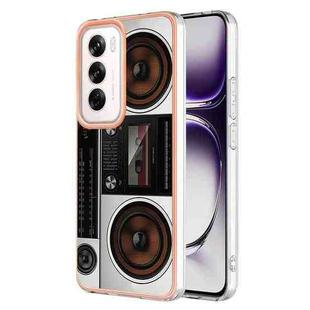 For OPPO Reno12 Global Electroplating Marble Dual-side IMD Phone Case(Retro Radio)