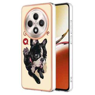 For OPPO Reno12 F 5G Electroplating Marble Dual-side IMD Phone Case(Lucky Dog)