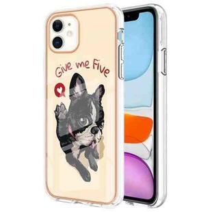 For iPhone 11 Electroplating Marble Dual-side IMD Phone Case(Lucky Dog)