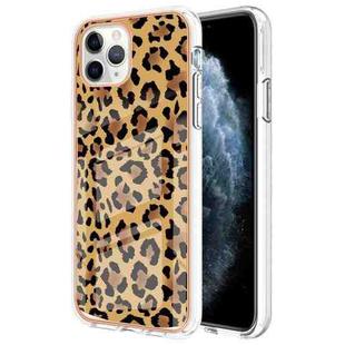 For iPhone 11 Pro Max Electroplating Marble Dual-side IMD Phone Case(Leopard Print)