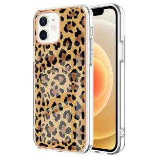 For iPhone 12 / 12 Pro Electroplating Marble Dual-side IMD Phone Case(Leopard Print)