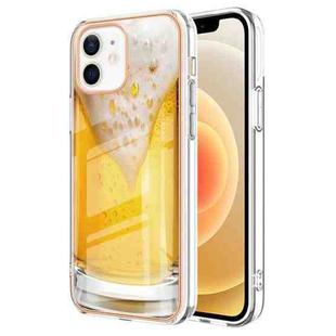 For iPhone 12 / 12 Pro Electroplating Marble Dual-side IMD Phone Case(Draft Beer)