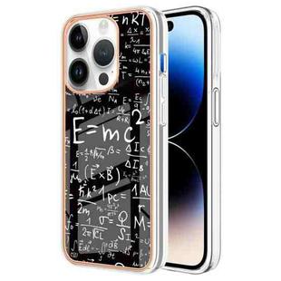 For iPhone 14 Pro Max Electroplating Marble Dual-side IMD Phone Case(Equation)