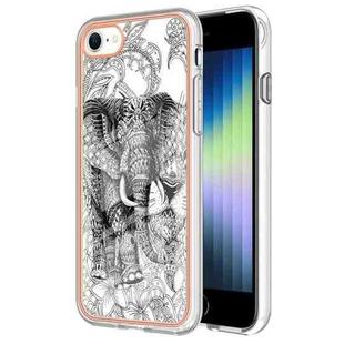 For iPhone SE 2022 / SE 2020 / 8 / 7 Electroplating Marble Dual-side IMD Phone Case(Totem Elephant)