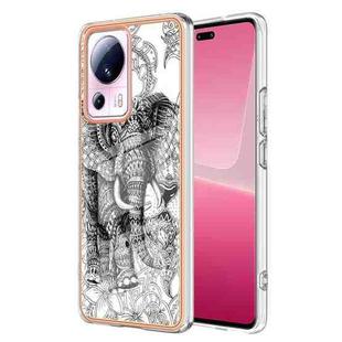 For Xiaomi 13 Lite 5G Electroplating Marble Dual-side IMD Phone Case(Totem Elephant)