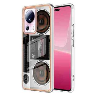 For Xiaomi 13 Lite 5G Electroplating Marble Dual-side IMD Phone Case(Retro Radio)