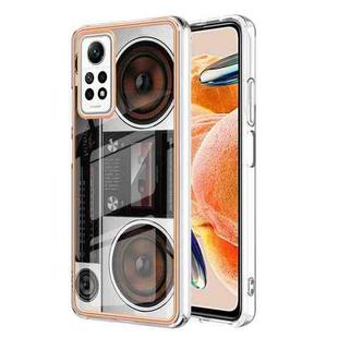 For Xiaomi Redmi Note 12 Pro 4G Global Electroplating Marble Dual-side IMD Phone Case(Retro Radio)
