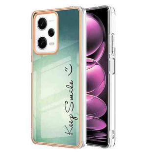 For Xiaomi Redmi Note 12 Pro 5G Global Electroplating Marble Dual-side IMD Phone Case(Smile)