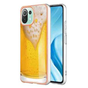 For Xiaomi 11 Lite Electroplating Marble Dual-side IMD Phone Case(Draft Beer)