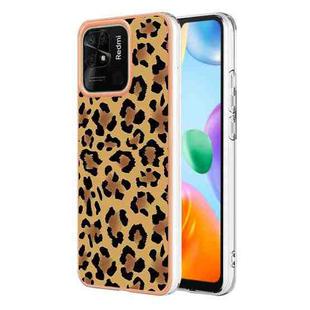 For Xiaomi Redmi 10C Electroplating Marble Dual-side IMD Phone Case(Leopard Print)