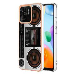 For Xiaomi Redmi 10C Electroplating Marble Dual-side IMD Phone Case(Retro Radio)