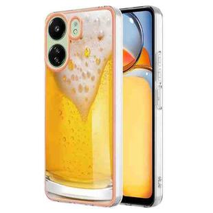 For Xiaomi Redmi 13C 4G Electroplating Marble Dual-side IMD Phone Case(Draft Beer)