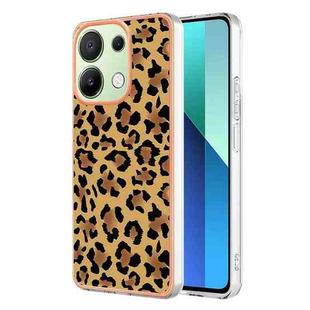 For Xiaomi Redmi Note 13 4G Global Electroplating Marble Dual-side IMD Phone Case(Leopard Print)