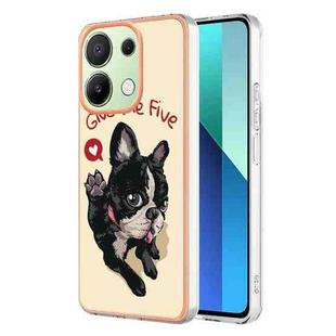 For Xiaomi Redmi Note 13 4G Global Electroplating Marble Dual-side IMD Phone Case(Lucky Dog)